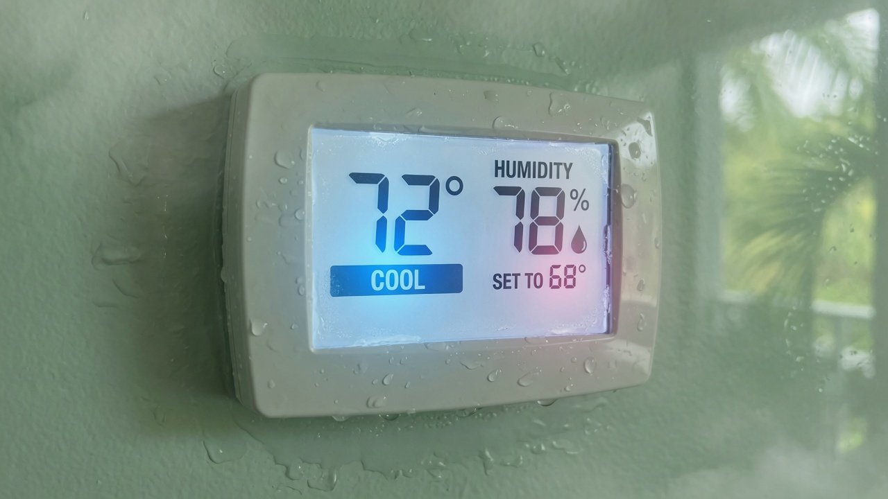 Thermostat showing high humidity while set to cool aggressively