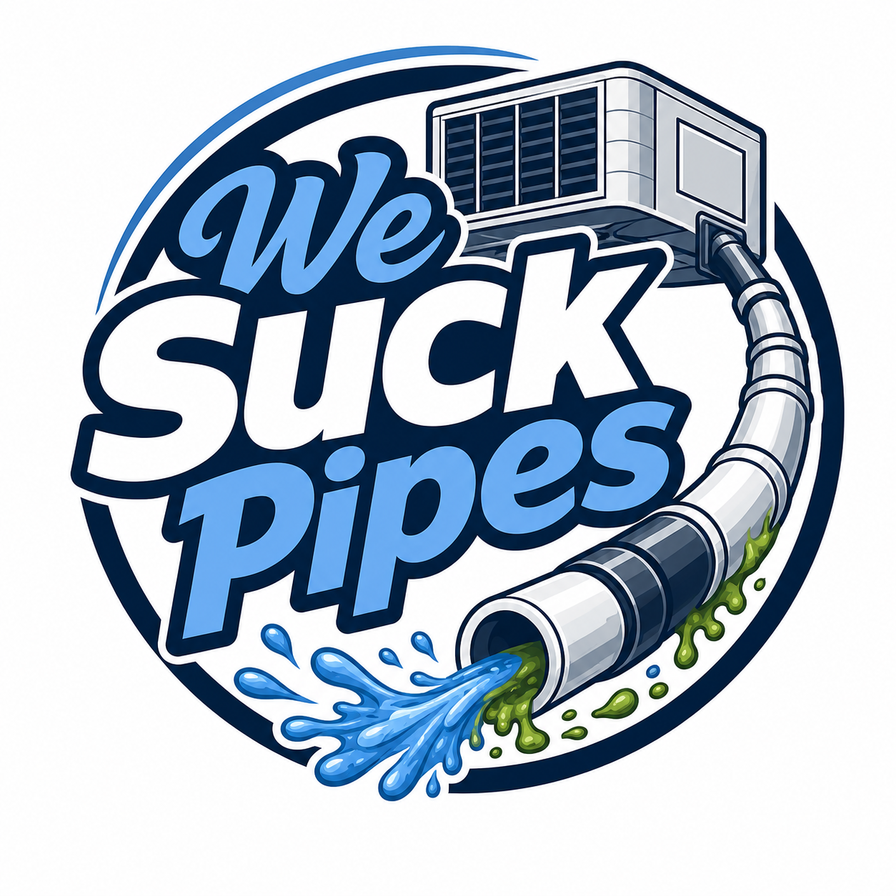 We Suck Pipes logo